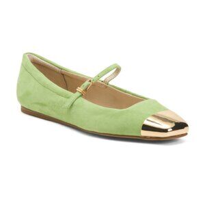 DOLCE VITA Suede Reyes Toe Cap Flats Lime Suede